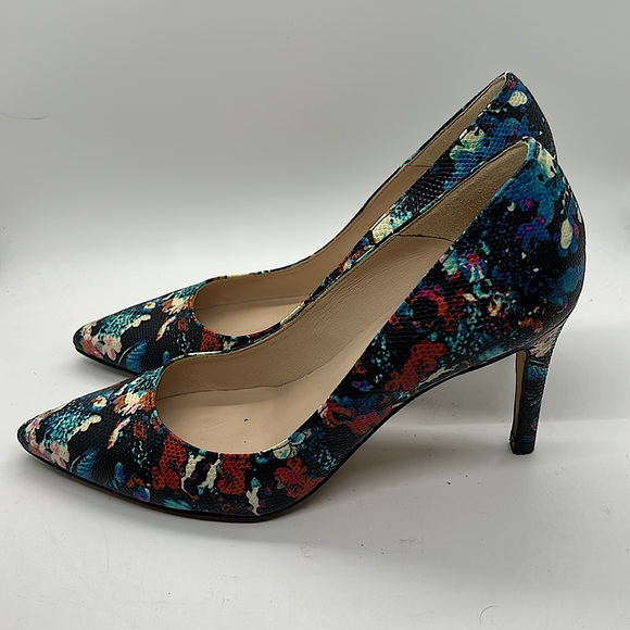 LK Bennett Floral Snake Skin Texture Leather Stiletto Heels Shoes *Sz 37/Sz 6* - Picture 6 of 10